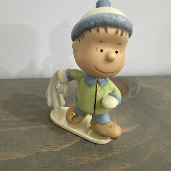 Lenox Other - RARE Peanuts Linus Ice Skating W/Blanket Lenox- A Skating Party - Vintage Figure